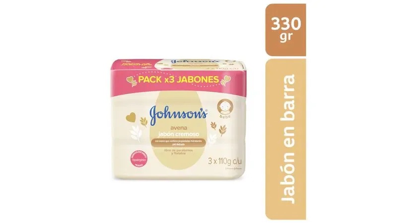 JABON BABY JOHNSONS AVENA CREMOSO 3X110GR