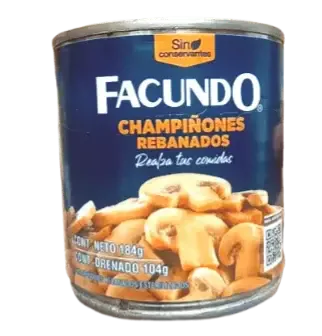 CHAMPIÑONES REBANADOS FACUNDO LATA 184GR