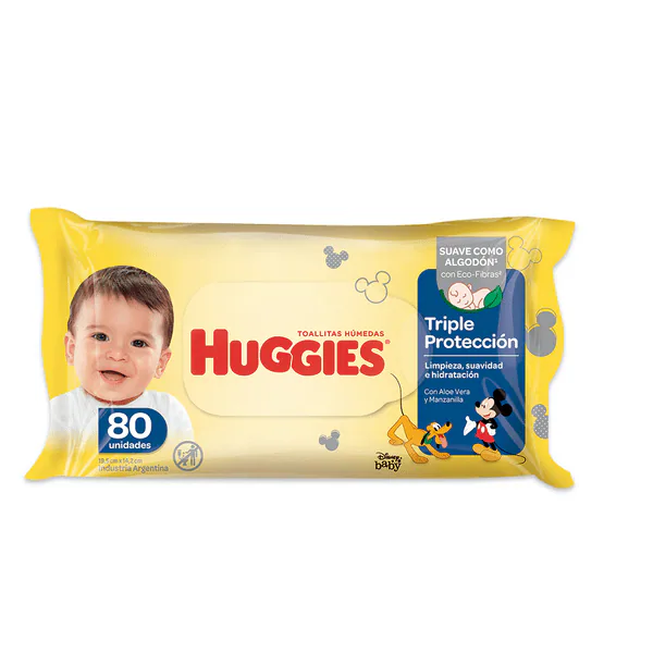 TOALLITAS HUM TRIPLE PROTEC HUGGIES 80U