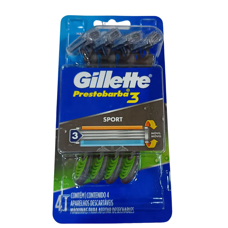 GILLETTE MAQ. PRESTOB. 3 NEGRA X 4 UNID
