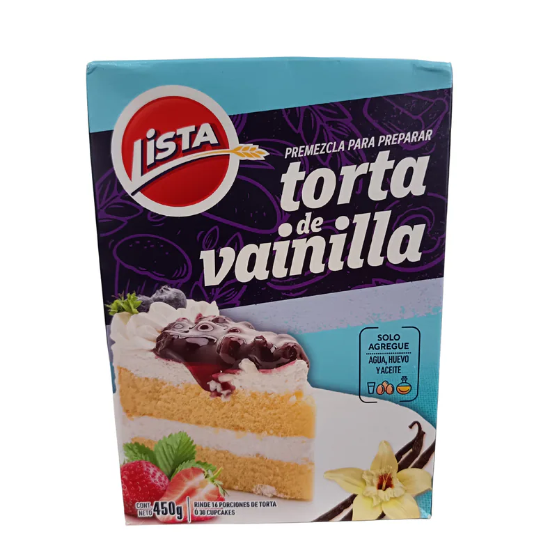 TORTA DE VAINILLA LISTA CAJITA 450 GR