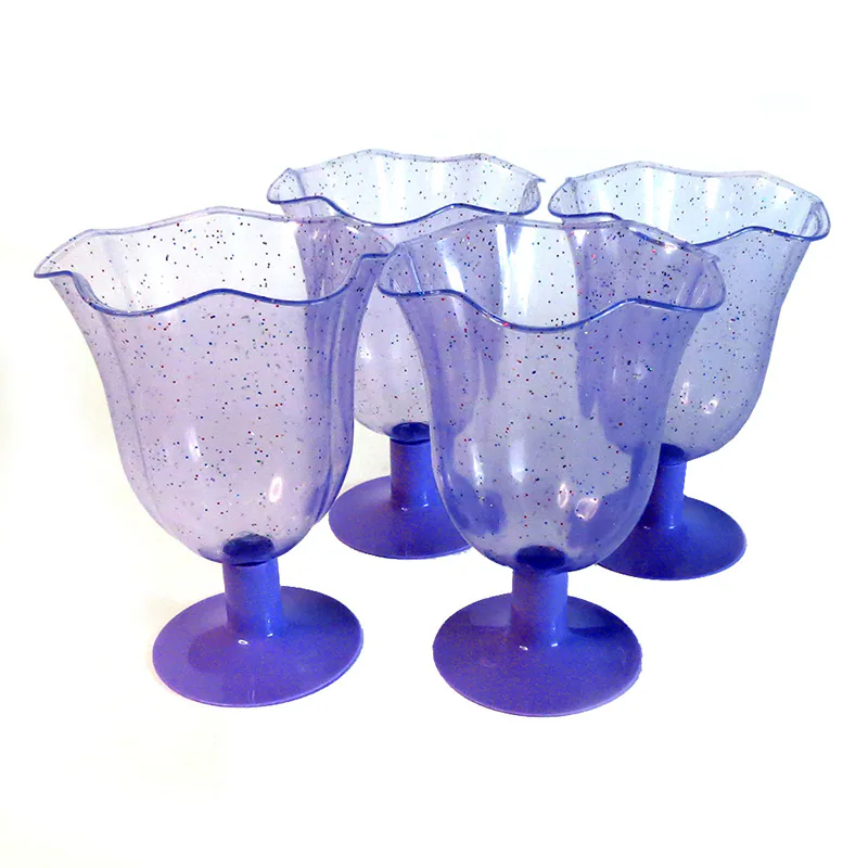 COPA P/HELADO JGOX4 SURTIDO DE LUXE PLASTICO