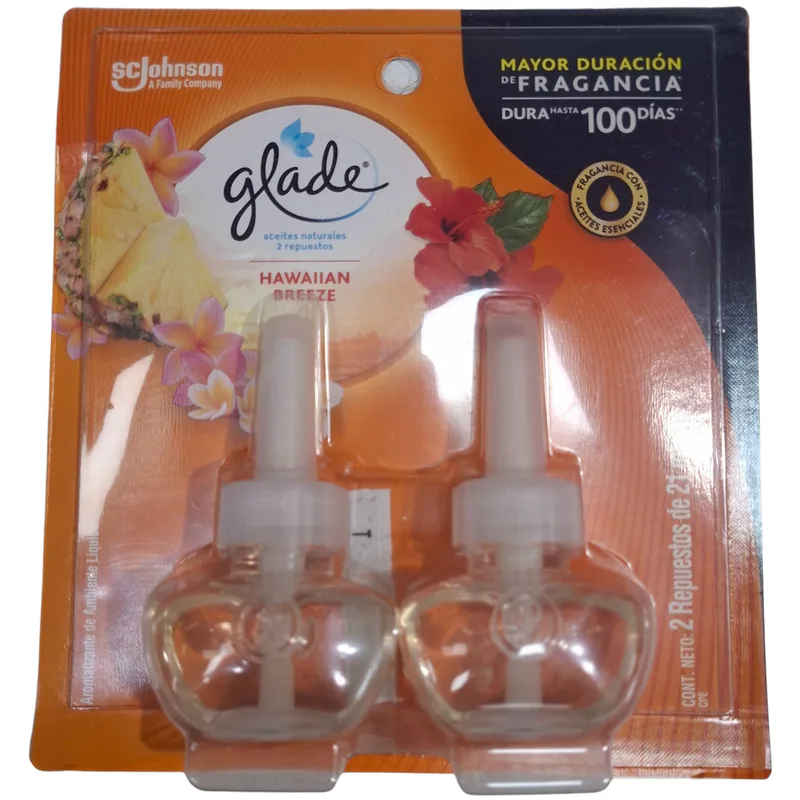 GLADE ACEITE REPUESTO X 2 HAWAIAN BREZE 42ML