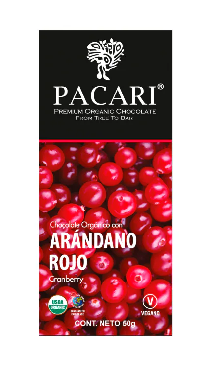CHOCOLATE ARANDANOS ROJOS ORG PACARI SL
