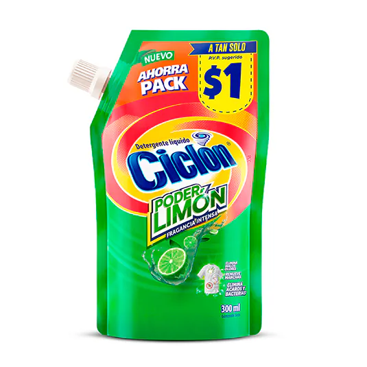 DETERGENTE LIQUIDO CICLON LIMON DOYPACK 300ML