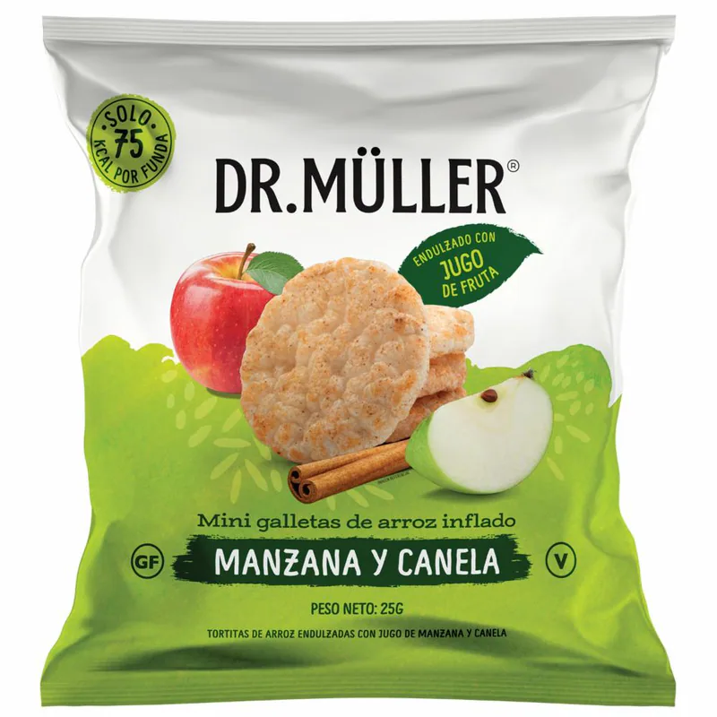 DR MULLER MINI GALLETAS DE ARROZ MANZANA Y CANELA