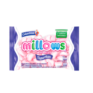 MASMELOS FIGURITAS CORAZONES MILLOWS, 145g