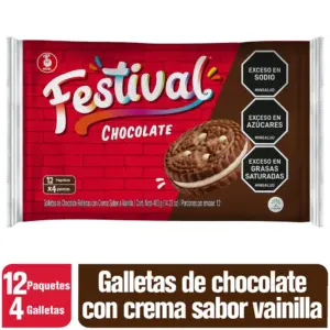 Galletas Rellenas con Crema Sabor a Limón FESTIVAL, 403g