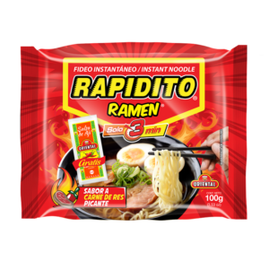 Ramen Sabor a Carne de Res Picante RAPIDITO, 100g