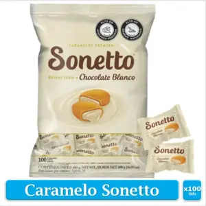 Caramelo Relleno de Chocolate Blanco SONETTO, 400g
