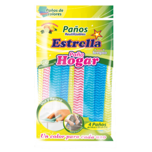 PAÑOS REUTILIZABLES HOGAR ESTRELLA X4