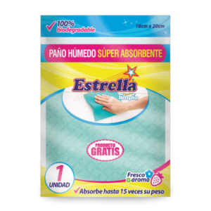 PAÑO HUMEDO ABSORVENTE ESTRELLA 1U 25C