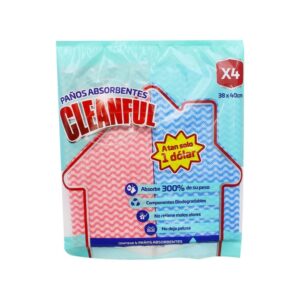 PAÑOS ABSORBENTES CLEANFUL 38X40CM X4U