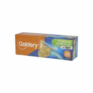 FUNDAS HERMETICAS ZIPLOC GOLDERY 25U 17.8X20.3X45 GOLD