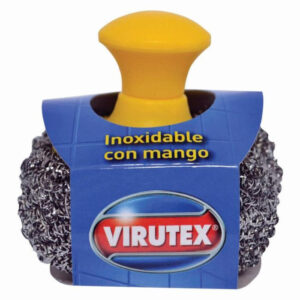 VIRUTEX ESPONJA INOX CON MANGO PLATIN
