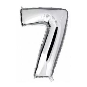 GLOBO NUMERO 7 PLATEADO(32)