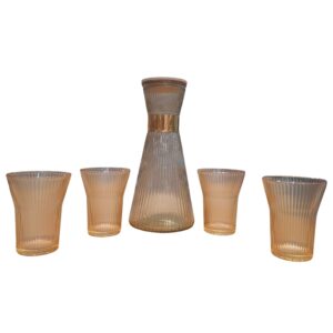 JARRA VIDRIO  4 VASOS BRONCE FIVE PIECE SET 4250