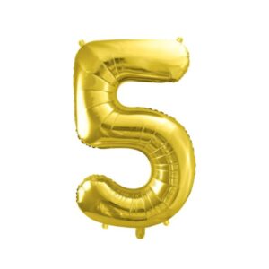 GLOBO NUMERO 5 DORADO (32)