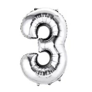 GLOBO NUMERO 3 PLATEADO (32)