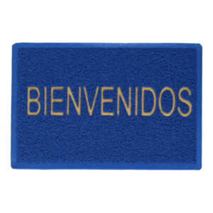 ALFOMBRA CAUCHO BIENVENIDOS AZUL MARINO 14MMX40X60