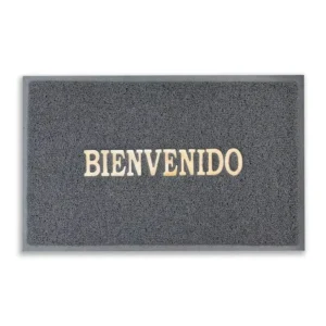 ALFOMBRA CAUCHO BIENVENIDOS GRIS 14MMX40X60