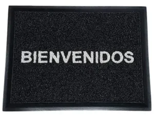 ALFOMBRA CAUCHO BIENVENIDOS NEGRA 14MMX40X60