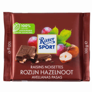 CHOCOLATE RITTER SPORT AVELLANAS PASAS 100 GR