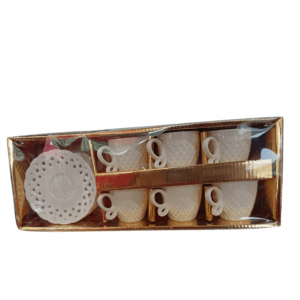 TAZA C/PLATO MINI BLANCO CERAMICA SET12