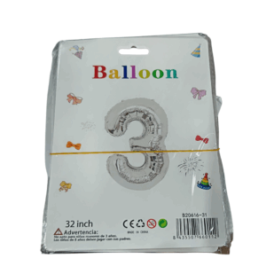 GLOBO NUMERO PLATEADO (32)