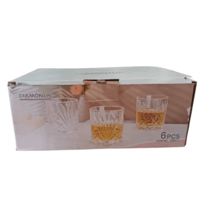 VASO WHISKERO VIDRIO DIAMONDS JW-063